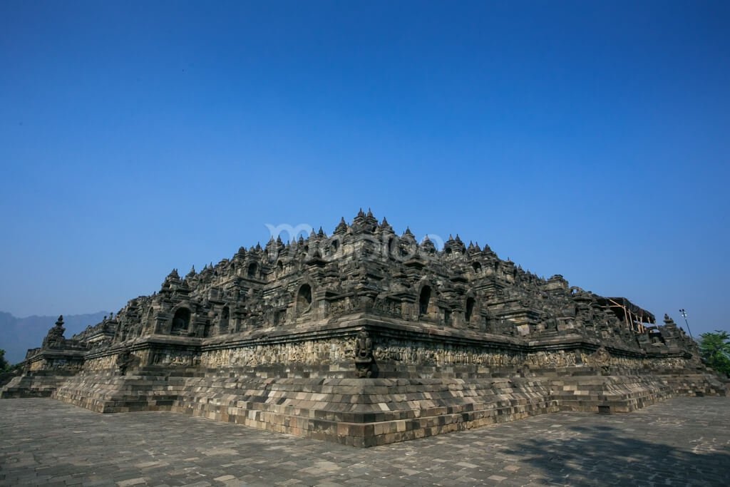Side view of Borobudur Temple.