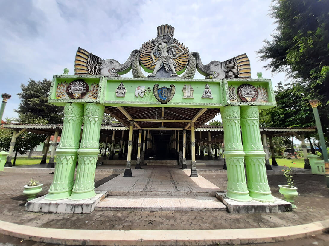 Entrance gate of Museum Wayang Kekayon with traditional Javanese design.