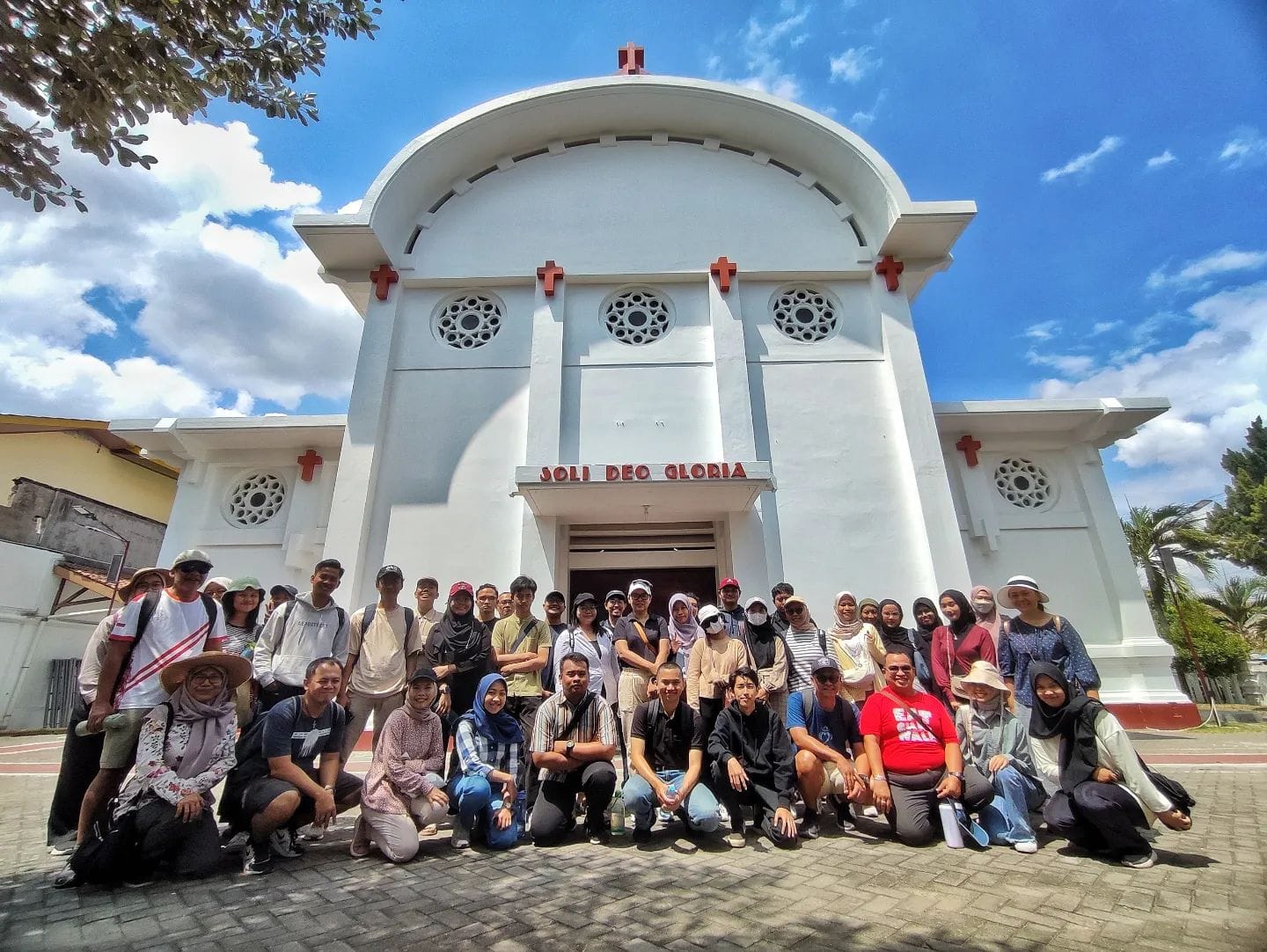 Group in front of the Catholic Church of Saint Joseph in Yogyakarta